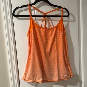 Orangetheory Orange Ombre Stripe Back Strap Detail Tank Top size medium